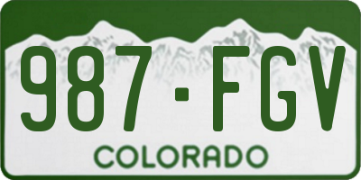 CO license plate 987FGV