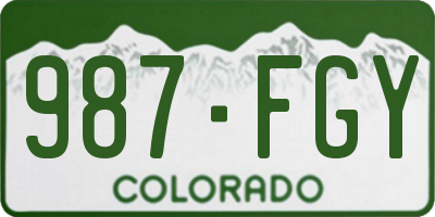 CO license plate 987FGY