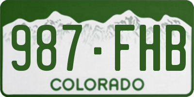 CO license plate 987FHB