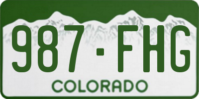 CO license plate 987FHG