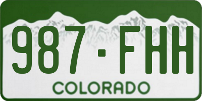 CO license plate 987FHH