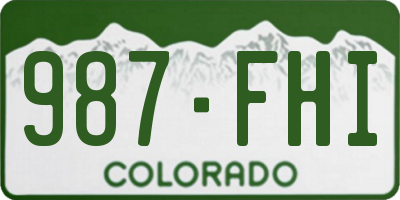 CO license plate 987FHI
