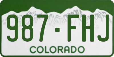 CO license plate 987FHJ