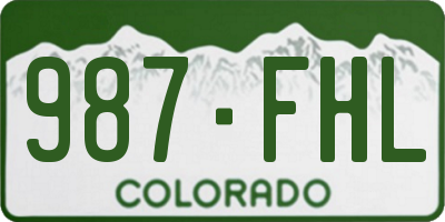 CO license plate 987FHL