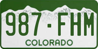 CO license plate 987FHM