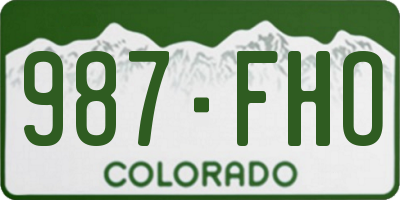 CO license plate 987FHO