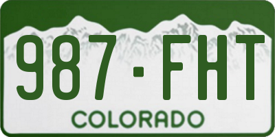 CO license plate 987FHT