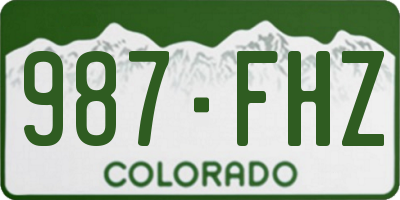 CO license plate 987FHZ