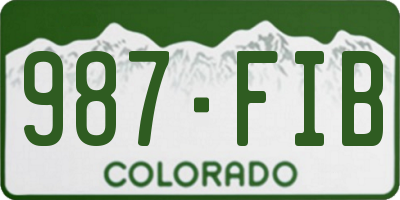 CO license plate 987FIB