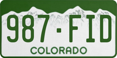CO license plate 987FID