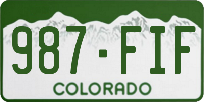 CO license plate 987FIF