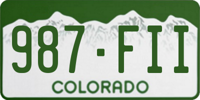 CO license plate 987FII