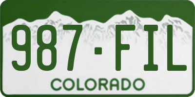 CO license plate 987FIL