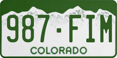 CO license plate 987FIM