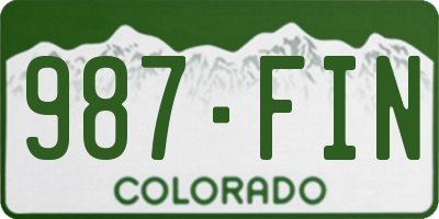 CO license plate 987FIN