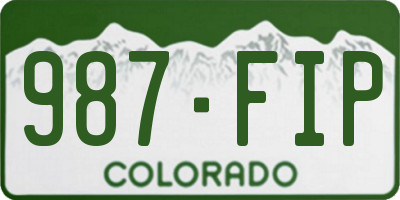 CO license plate 987FIP