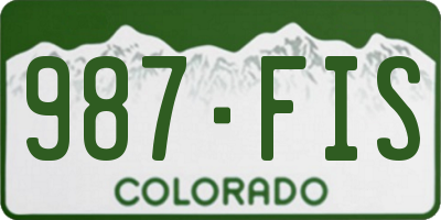 CO license plate 987FIS