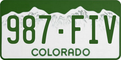 CO license plate 987FIV