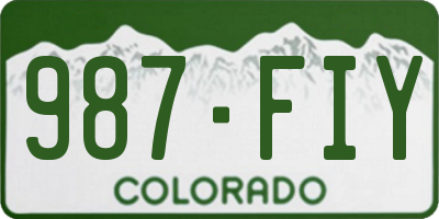 CO license plate 987FIY
