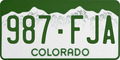 CO license plate 987FJA