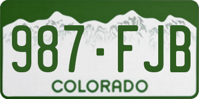 CO license plate 987FJB