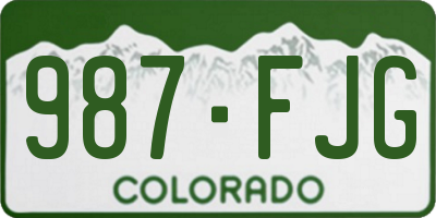 CO license plate 987FJG