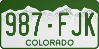 CO license plate 987FJK