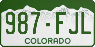 CO license plate 987FJL