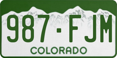CO license plate 987FJM
