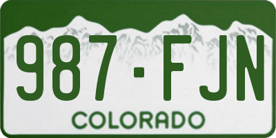 CO license plate 987FJN