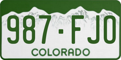CO license plate 987FJO