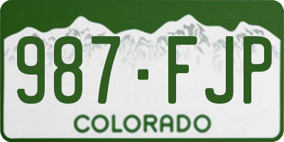 CO license plate 987FJP
