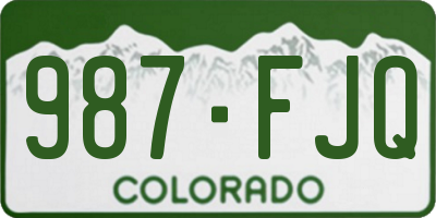 CO license plate 987FJQ