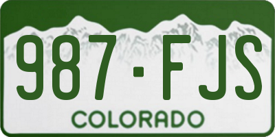CO license plate 987FJS