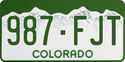 CO license plate 987FJT
