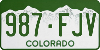 CO license plate 987FJV