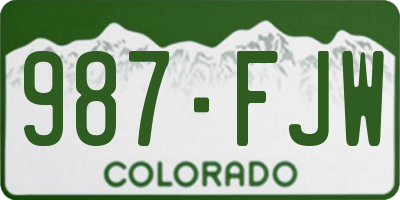 CO license plate 987FJW