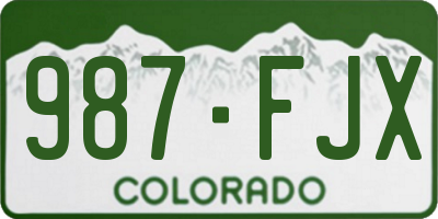 CO license plate 987FJX