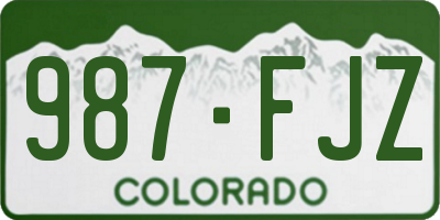 CO license plate 987FJZ
