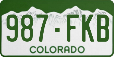 CO license plate 987FKB