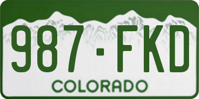 CO license plate 987FKD