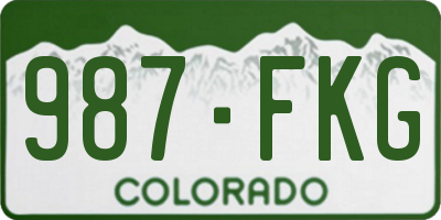 CO license plate 987FKG