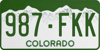 CO license plate 987FKK