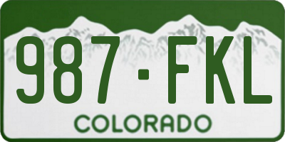 CO license plate 987FKL