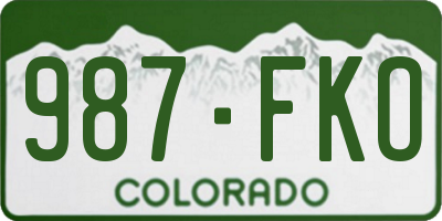 CO license plate 987FKO