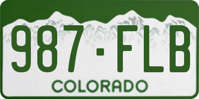 CO license plate 987FLB