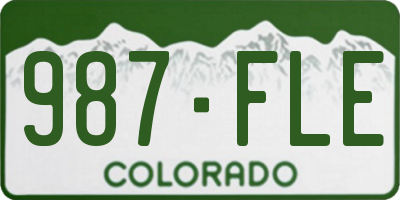 CO license plate 987FLE