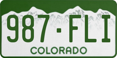 CO license plate 987FLI