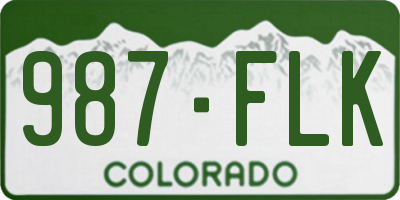 CO license plate 987FLK