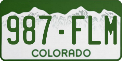 CO license plate 987FLM